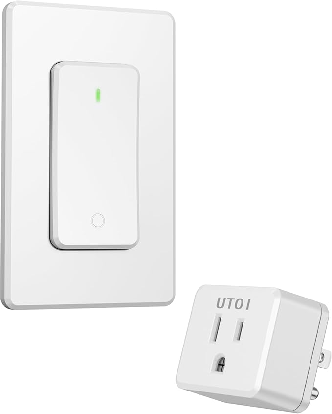 Remote Control Outlet Plug, Wireless Light Switch for Lamps and Household Appliances, 15A Remote Outlet Switch, Expandable, UL Listed, White
