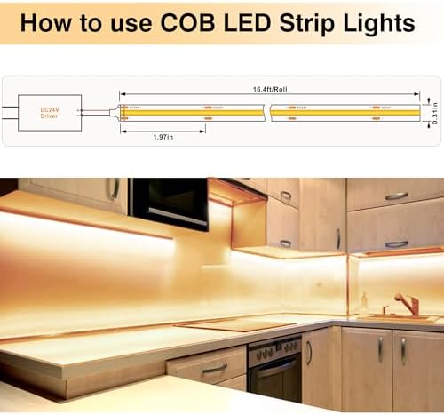 Pandery Outdoor LED Strip Lights,2700K Warm White,24V IP67 LED Strips,32.8FTt/10M,CRI90+ Waterproof led cob Strip Light for Bathroom,Pool,Garden,Sauna Rooms(Power Not Included)