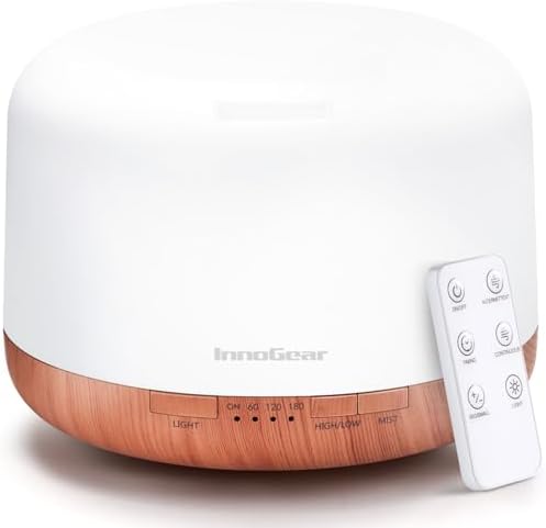 InnoGear 500ml Essential Oil Diffuser for Home Cool Mist Humidifier, Yellow