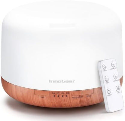 InnoGear 500ml Essential Oil Diffuser for Home Cool Mist Humidifier, Yellow