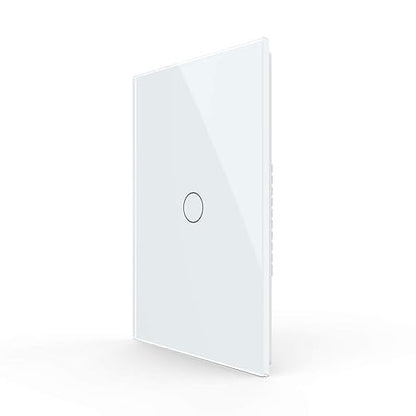Smart Light Switch, LIVOLO WiFi Touch Wall Switch for Smart Home, Compatible with Alexa & Google Home, Neutral Wire Required, Single Gang, Tempered Glass Panel, White (120V)