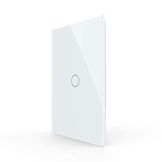 Smart Light Switch, LIVOLO WiFi Touch Wall Switch for Smart Home, Compatible with Alexa & Google Home, Neutral Wire Required, Single Gang, Tempered Glass Panel, White (120V)