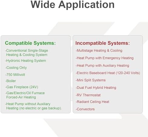 Programmable Thermostat 1H/1C, Household Thermostatfor Heat Pump and Conventional Single Stage System, Digital, Easy DIY Installation