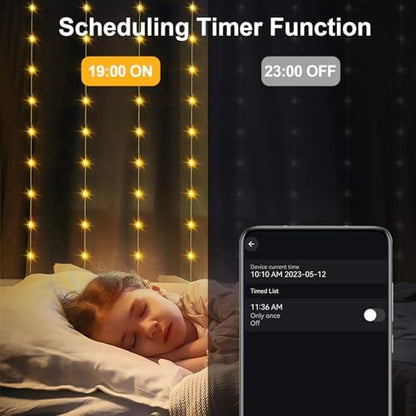 Smart Curtain Lights RGB 5050 Built in Chip with APP Remote Control
