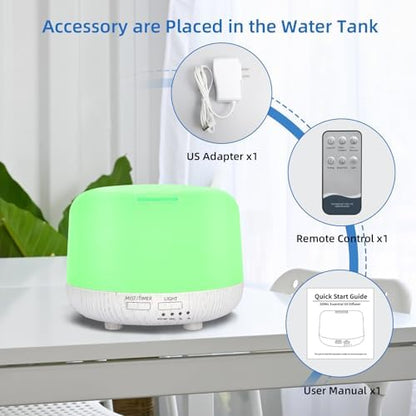 SPLITSKY 300ml Essential Oil Diffuser with Remote, 2 Mist Modes, 2 Timers
