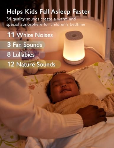 Momcozy Smart Baby Sound Machine with Night Light, White Noise Machine | Toddler Sleep Trainer 34 Soothing Sleep Sounds, Timer, App Remote Control, Egg Light, Personal Sleep Routine Alarm Clock