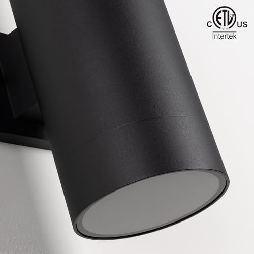 mirrea 14" Modern Outdoor Porch Light in 2 Lights, Matte Black, 1 Pack