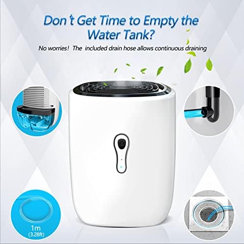 Dehumidifiers for Home 27oz(800ml), Small Auto Shut off with Drain Hose