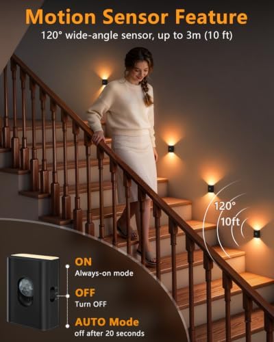 WILLED Rechargeable Motion Sensor Light Indoor,Magnetic Stair Lights 8 Pack
