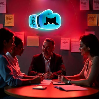 UV AcrylicPlate Pattern Neon Light Boxing Set neon Light LED USB 5V Happy Cat Neon Light Suitable For Bedroom Living Room Restaurant Bar Club Party Decoration Gift Business Shop