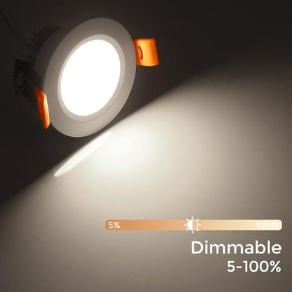 2 Inch LED Recessed Lighting Dimmable Downlight, 3W(35W Halogen Equivalent), 4000K Nature White, CRI80, Ceiling Light with LED Driver for Living Room Hallway Stairwell Museum Showroom, 8 Pack