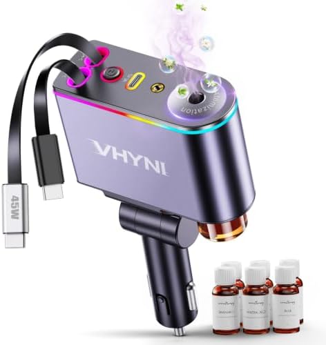 VHYNI Smart Car Air Freshener Diffuser,Auto Car Diffuser with 6 Fragrances
