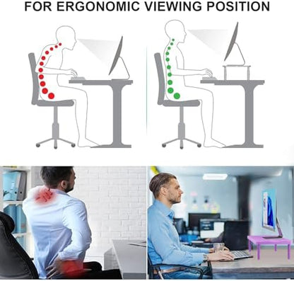 WALI Computer Monitor Stand for Desk, Adjustable Laptop Riser, up to 44 lbs