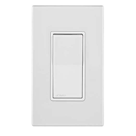 Leviton Lever Edge 15 Amp Single Pole Rocker Switch,E5601-MW,White,(Pack of 40)