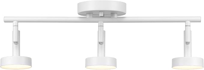 Globe Electric 64000008 19" 3-Light 22.5W Dimmable LED Integrated Track Lighting, Matte White, Lighting for Kitchen, Bathroom, Bedroom, or Dining Room, Living Room Ceiling Lights, Light Fixture