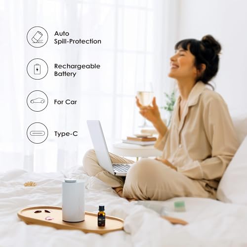 Airversa 2 Pack AN6 Waterless Diffuser for Essential Oil, Black + White