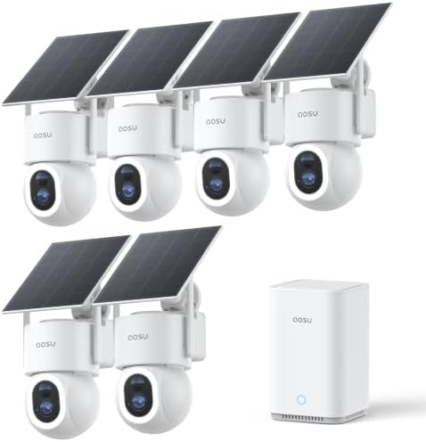 aosu D1 Max, 6-Cam Kit, 4K Solar Security Cameras System Wireless Outdoor