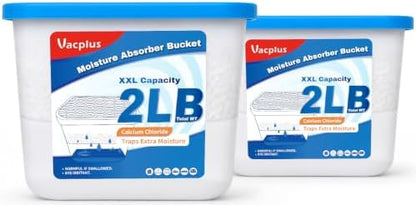 2 LB Vacplus Moisture Absorber, Strong Absorption, Fragrance Free, 2 Pack