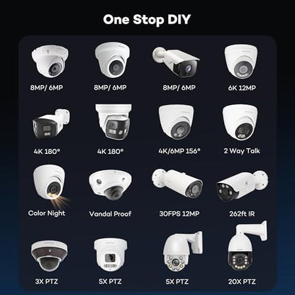 ONWOTE 6MP PoE IP Security Bullet Camera, Capture Video Audio, IR Night