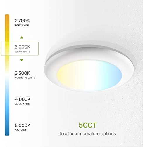 ASD 12 Pack LED Disk Lights 6 Inch, 5CCT Flush Mount Ceiling Light Fixture