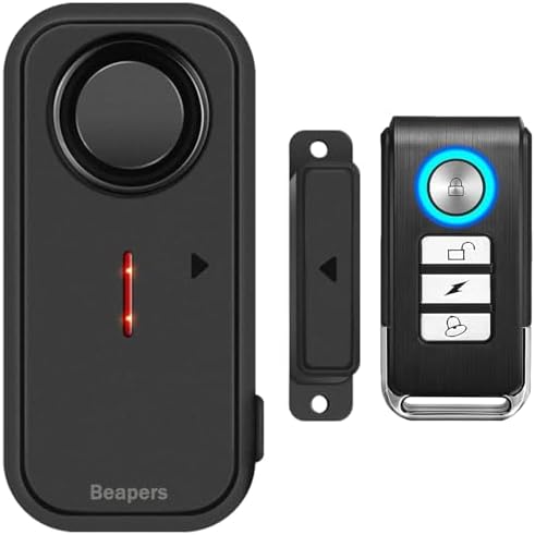 Personal Security Waterproof Door/Window Alarm - IP66 Waterproof with Remote Control, 113dB, Alarm/Doorbell Mode, Upgraded door gap spacing - Indoor/Outdoor Anti-Theft (1 Main Unit & 1 Remote Control)