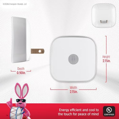 Energizer LED Motion Sensor Night Lights Plug Into Wall Dusk to Dawn Sensor