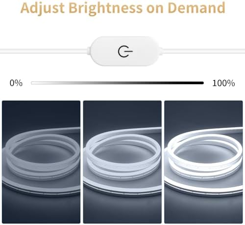 iNextStation 6.56FT 5V USB LED Strip Lights White Flexible Neon Rope Lights