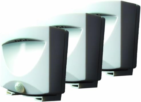 Maxsa 43341 Motion Activated Weatherproof Indoor / Outdoor Wireless LED Night Light, (3-Pack) - White