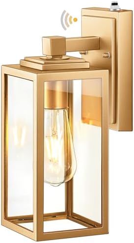 VIANIS Gold Outdoor Wall Light Dusk to Dawn Sensor, Anti-Rust, Waterproof