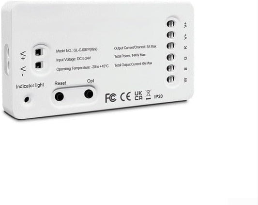 LED Strip Controller for ZigBee 3.0, RGB+CCT & Dimmer Support, PW-M App Control for 12V/24V/36V/48V/54V Strips