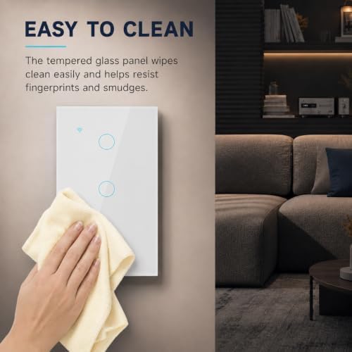 Smart Switch for Light 3 Gang, 2.4GHz Wi-Fi Switch Compatible with Alexa and Google Home,Voice Control, Remote Control, Timer & Schedule UL Certified, No Hub Required