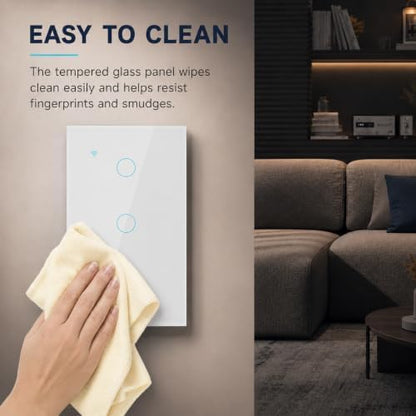 Smart Switch for Light 3 Gang, 2.4GHz Wi-Fi Switch Compatible with Alexa and Google Home,Voice Control, Remote Control, Timer & Schedule UL Certified, No Hub Required