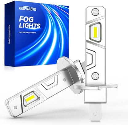 Marsauto H1 LED Bulb, 32000LM 600% Brighter H1 Bulb, 1:1 Mini Size No Adapter Needed for H 1 Fog Lights, Plug and Play, No Flicker, 99% Compatibility, Headlight Bezels