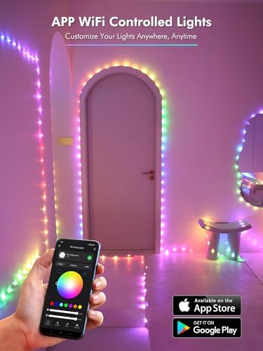 Brizled Smart String Lights, 200 LED 66FT RGB Color Changing Fairy Lights