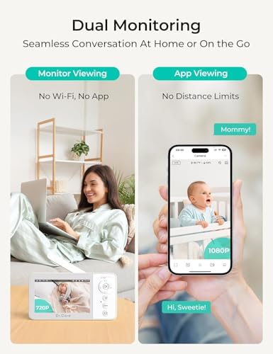 Dr.Care VistaView Lite RB Smart WiFi Baby Monitor with 2 Cameras, 4” 720P