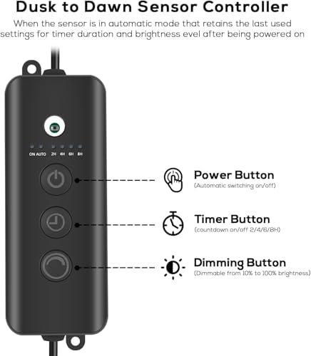 SUNTHIN Outdoor Landscape Lighting with Dusk to Dawn Sensor Controller, 8 Pack