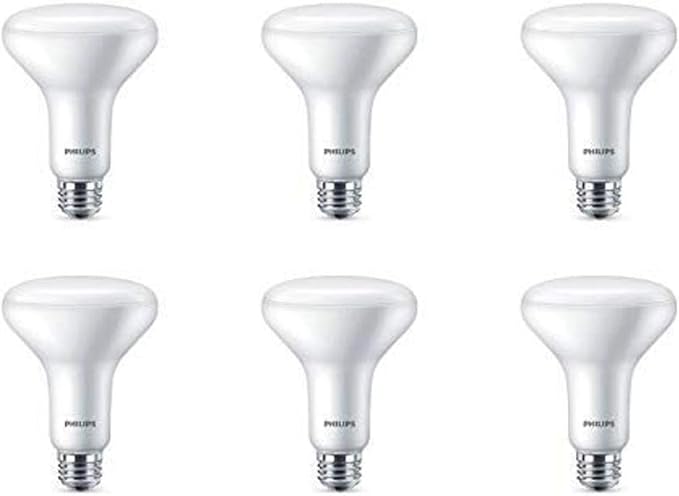 PHILIPS LED 65W BR30 6-Pack Ultra Definition Daylight (5000K) 650 Lumen (7.5W = 65W) Dimmable Frosted Flicker-Free Light Bulbs