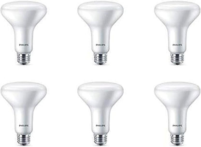 PHILIPS LED 65W BR30 6-Pack Ultra Definition Daylight (5000K) 650 Lumen (7.5W = 65W) Dimmable Frosted Flicker-Free Light Bulbs