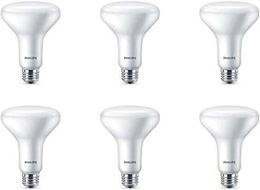 PHILIPS LED 65W BR30 6-Pack Ultra Definition Daylight (5000K) 650 Lumen (7.5W = 65W) Dimmable Frosted Flicker-Free Light Bulbs