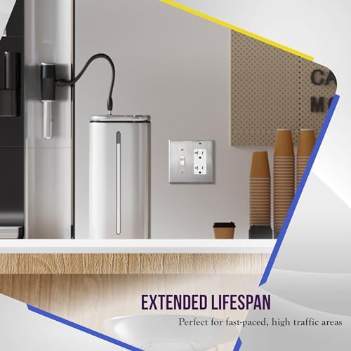 ENERLITES Combination Toggle Switch&Decorator Receptacle Metal Wall Plate