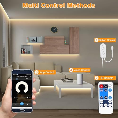 Tatazone WiFi Smart White COB Led Strip Light with Remote