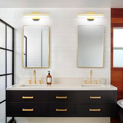 SineRise 16-Inch LED Modern Bathroom Vanity Light Bar, Gold Modern Acrylic Bathroom Wall Lighting Fixtures Over Mirror (Cool White 6000K)