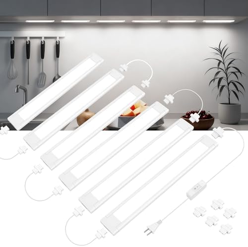 maylit Plug in Under Cabinet LED Light Bar, Ultra-Bright, Wired, 14 Inch
