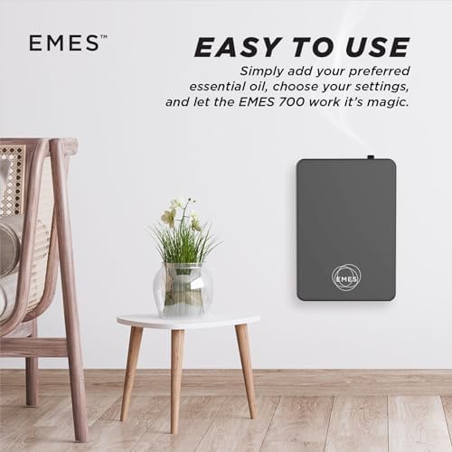 EMES 700 Waterless Smart Aromatherapy Diffuser | Scent Diffuser for Essential Oils for Homes, Spa, Office & Hotel | 24-Hr Bluetooth-Controlled Scent Air Machine | 500ml Capacity-Color Gray | 700 sq ft