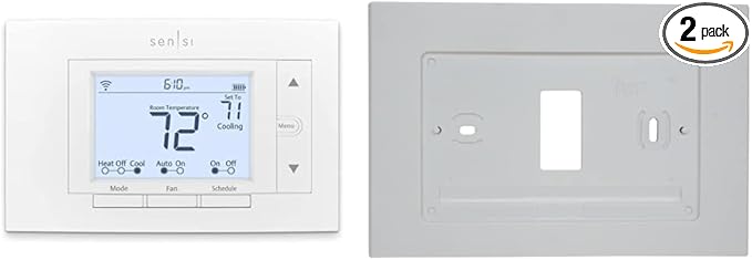 Emerson Sensi Wi-Fi Smart Thermostat for Smart Home, DIY, Compatible with Alexa, Energy Star Certified, ST55 & F61-2663 Wall Plate for Sensi Wi-Fi Programmable Thermostat, White