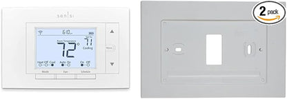 Emerson Sensi Wi-Fi Smart Thermostat for Smart Home, DIY, Compatible with Alexa, Energy Star Certified, ST55 & F61-2663 Wall Plate for Sensi Wi-Fi Programmable Thermostat, White