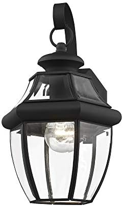 Livex Lighting 2151-04 Monterey 1-Light Wall Lantern, Black