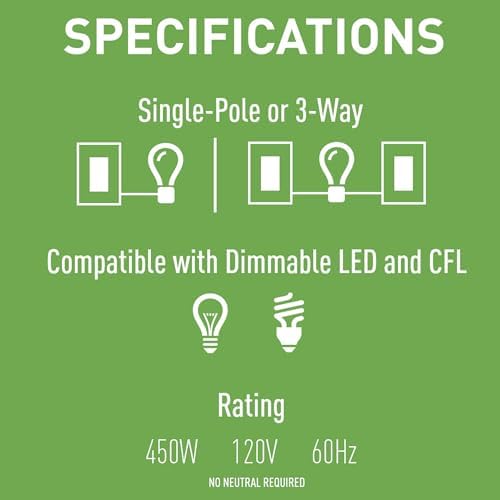 Legrand LS Series 450W LED Dimmer Light Switch 3-Way Brown 1 Pack