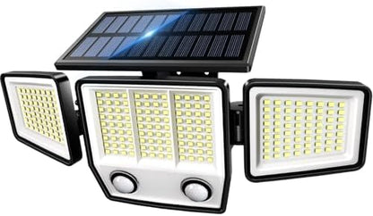 MDCMDCM Solar Motion Sensor Outdoor Lights Waterproof - 3000LM 3 Modes Security Lights Outdoor 270° Illumination IP65 LED Solar Flood Wall Light for Garden Yard Patio Pathway