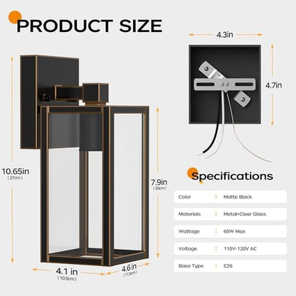 Outdoor Front Porch Light Wall Mount, Exterior lighting fixtures for House